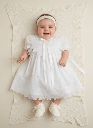 Vestido para Batizado – Bordado Richelieu Lara